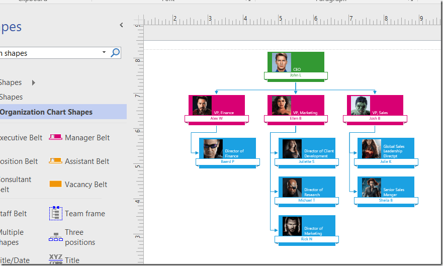 Org chart in Visio